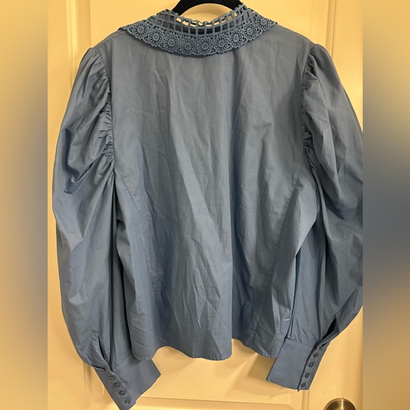 Zara Lace Detail Button Up Shirt - Picture 3 of 3